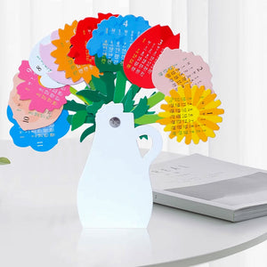 Flower Vase Shape Desktop Calendar