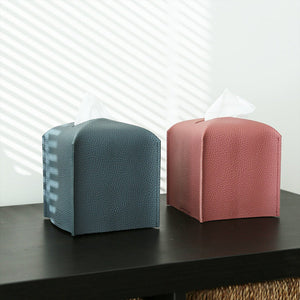 Square Leather Tissue Box Cover