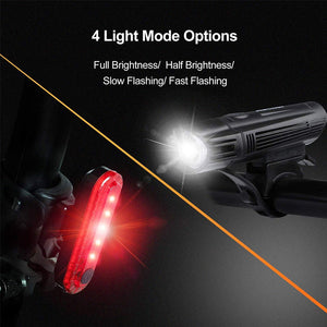 Ultra Bright USB Rechargeable Bike Light Kit