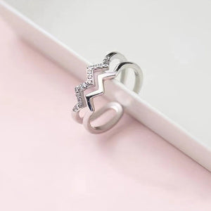 Double Diamond Wave Ring