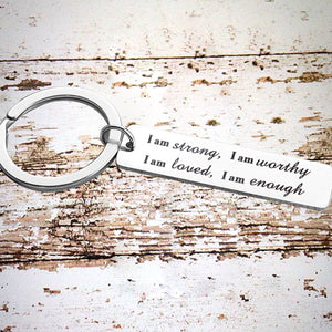 Stainless Steel  "I am strong" Keychain