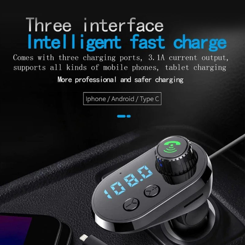 7 in 1 Car Charger & FM Transmitter