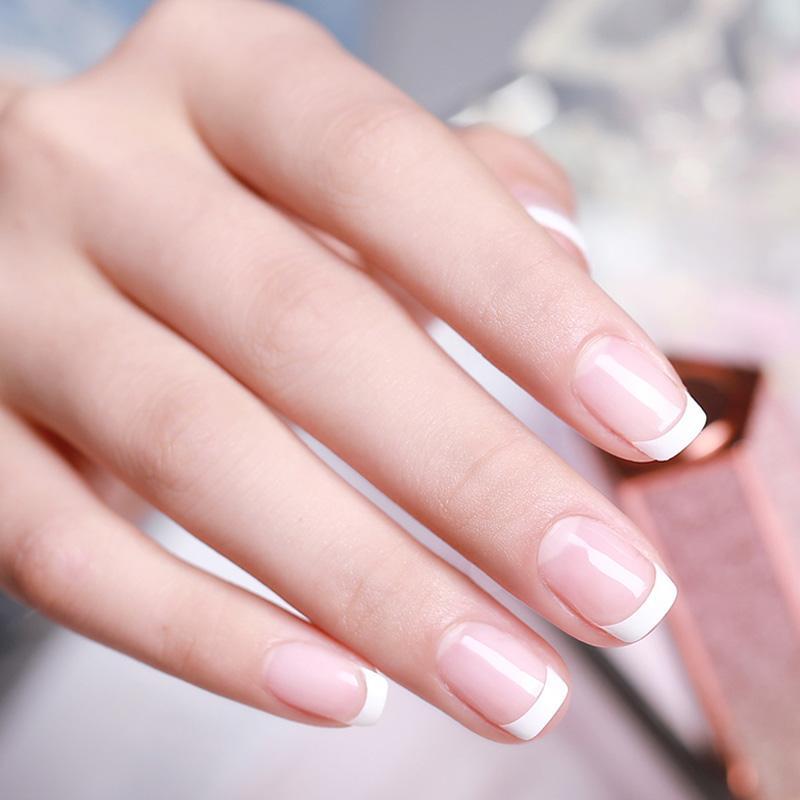 🔥Glue-On French Manicure Nails Kit (100 pcs)