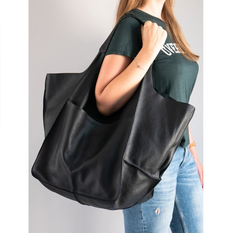 Oversized leather tote