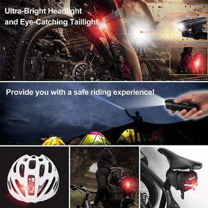 Ultra Bright USB Rechargeable Bike Light Kit