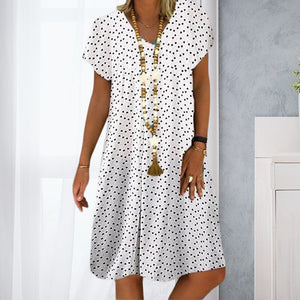 V-neck Printed Dress