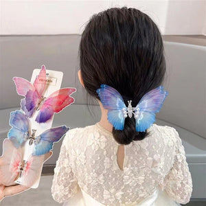 Handmade Elegant Realistic Gradient Color Butterfly Hair Clip