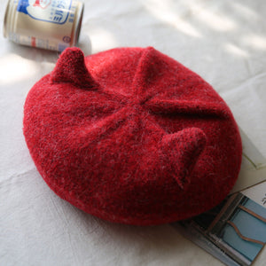 Cute Cat Ears Wool Beret