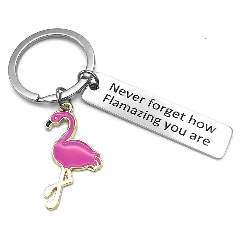 Motivational Flamingo Keychain