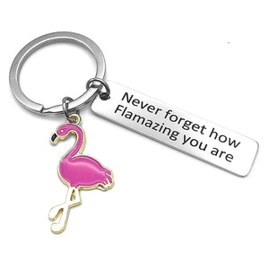 Motivational Flamingo Keychain