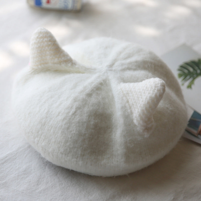 Cute Cat Ears Wool Beret