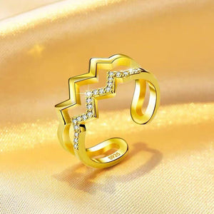 Double Diamond Wave Ring