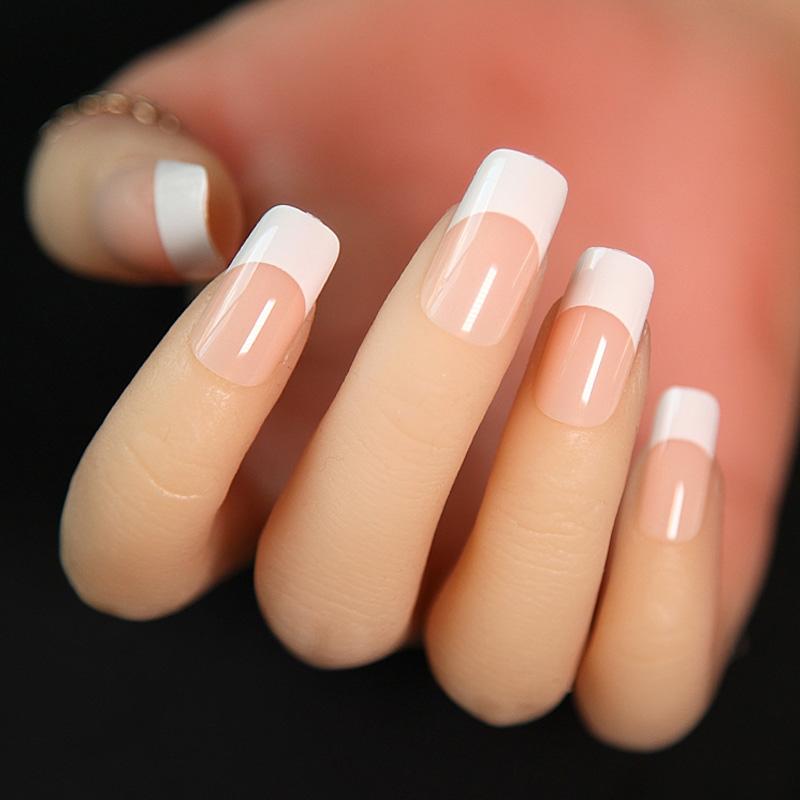 🔥Glue-On French Manicure Nails Kit (100 pcs)