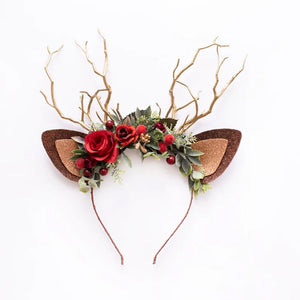 Christmas Flower Deer Headband