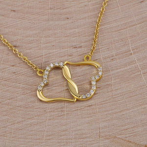 Double Heart Diamond Clavicle Chain