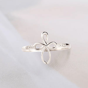 Micro Pave Cross Wrap Ring