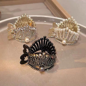 Crown Rhinestone Grab Clip