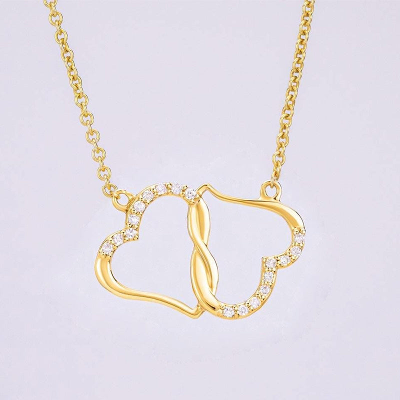 Double Heart Diamond Clavicle Chain