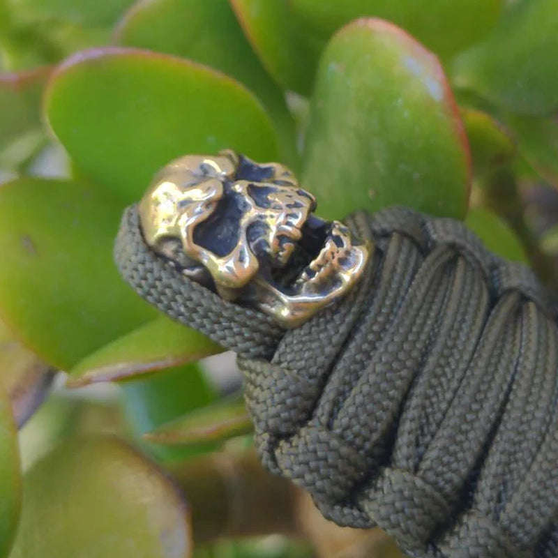 Paracord Keychain Mummy Brass Skull