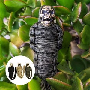 Paracord Keychain Mummy Brass Skull