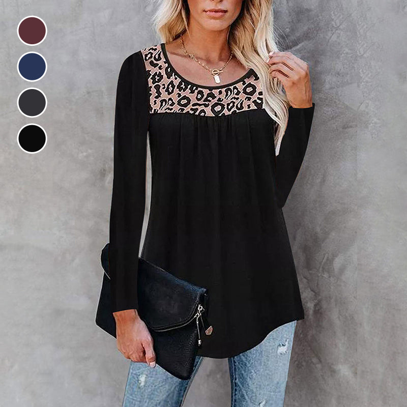 Leopard-print Panelled Oversized T-shirt