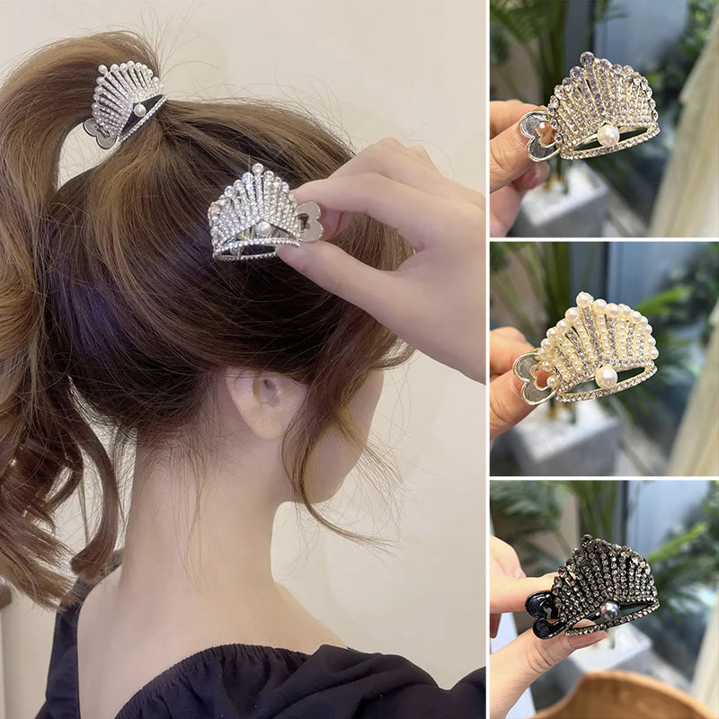 Crown Rhinestone Grab Clip