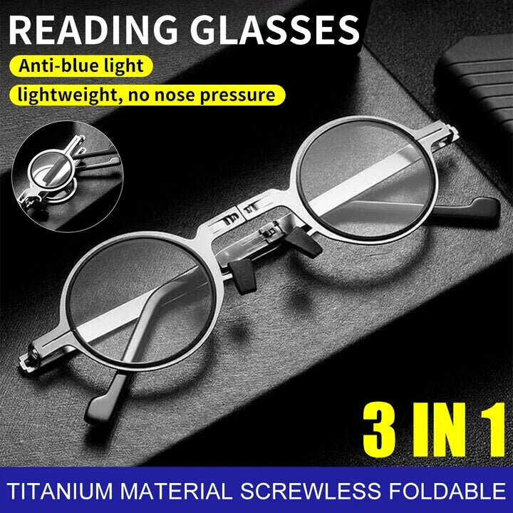 Titanium Material Screwless Foldable Reading Gla-sses