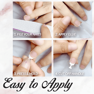 🔥Glue-On French Manicure Nails Kit (100 pcs)
