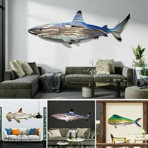 Metal Shark Art Wall Decor