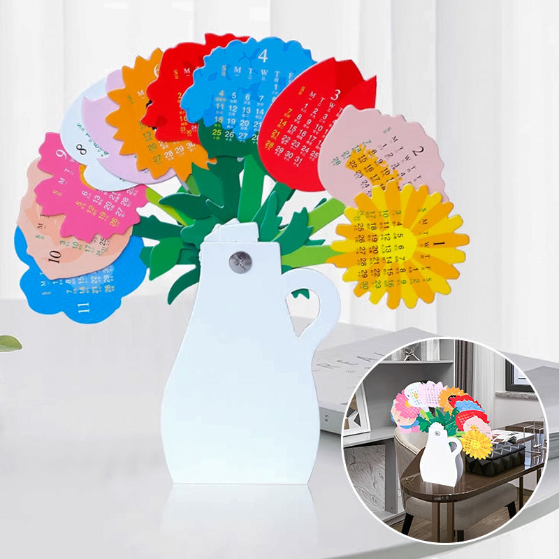 Flower Vase Shape Desktop Calendar