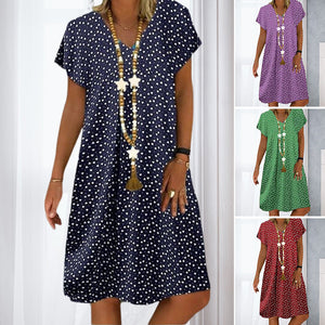 V-neck Printed Dress