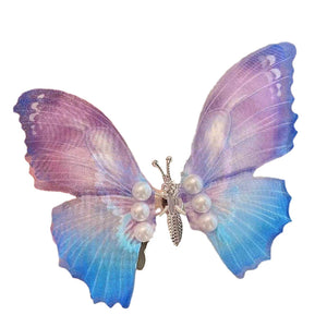 Handmade Elegant Realistic Gradient Color Butterfly Hair Clip