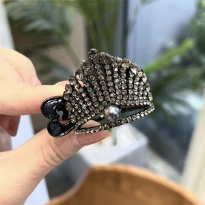 Crown Rhinestone Grab Clip