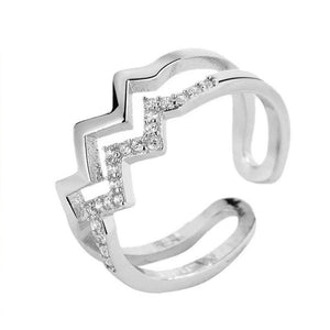 Double Diamond Wave Ring