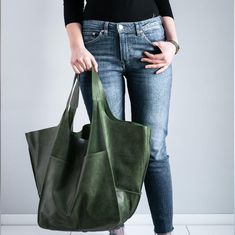 Oversized leather tote